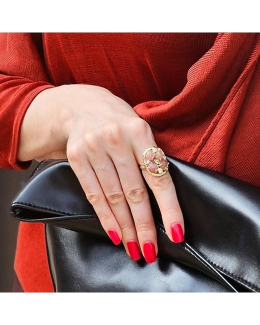 Farra Metallic Moonstone Setting Statement Ring