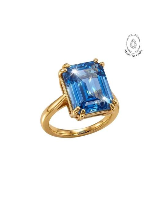 Dainty London Blue Ocean Topaz Ring