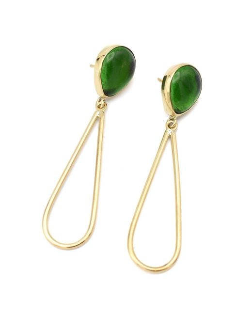 Lala Salama Green Glass Teardrop Earrings