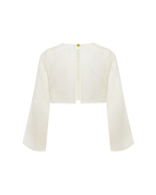Adriana Pappas Designs White Vienna Top Champagne
