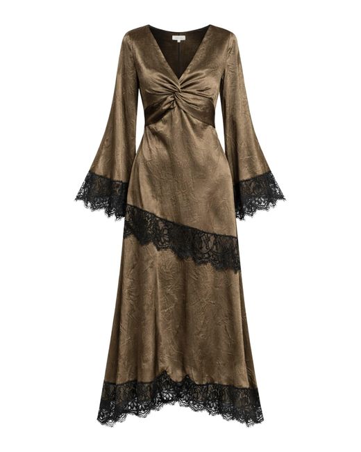 Little Lies Green Arabella Satin Maxi Dress