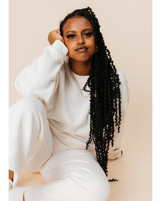 Ocio Leisurewear White Oversized Crewneck