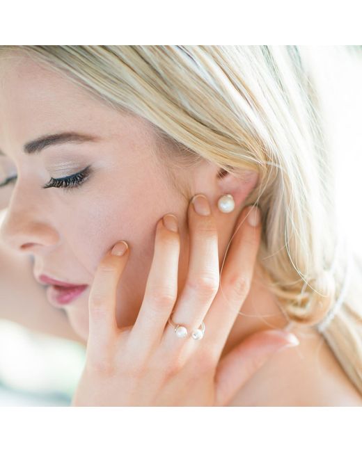 Augustine Jewels Multicolor Large Pearl Stud Earrings