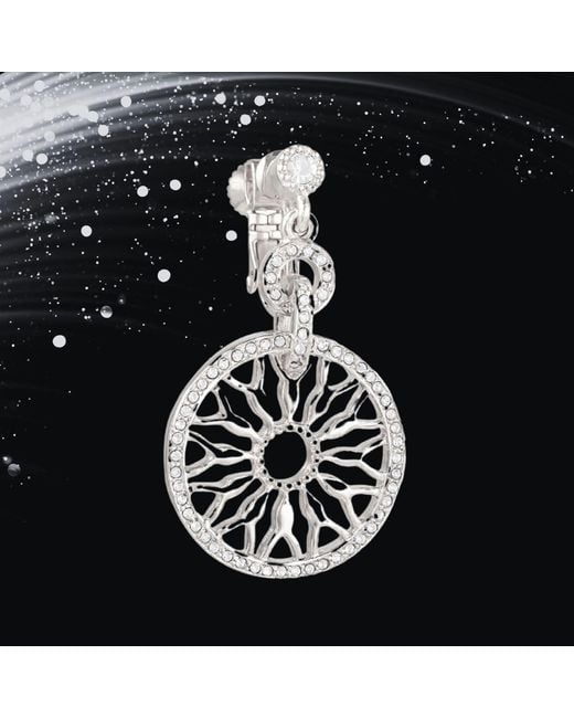 Grosse Metallic Platinum & Crystal Clip On Drop Earrings, Series Lumière