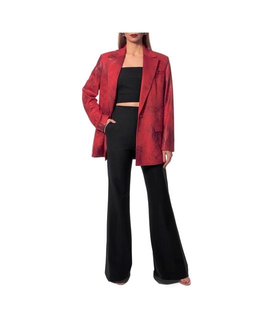AGGI by HALEWSKI Red Roxy Bittersweet Oversized Blazer