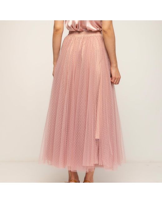 Tantra Spain Sl Pink Tulle Skirt With Polka Dots And Elastic Waistband
