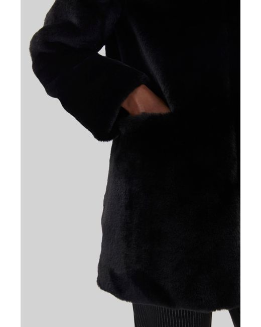 James Lakeland Black Faux Fur Coat With Hood