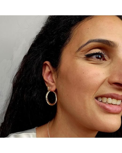 Harfi Metallic Twisted Plated Round Minimalist Stylish Hoops