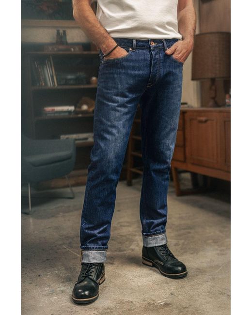 &SONS Trading Co Blue Colton Tapered Fit Jean Dark Wash for men