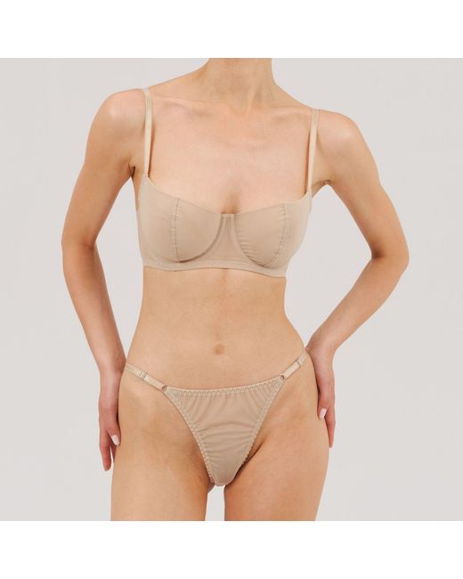 Daily Underwear Natural Neutrals Adjustable String Panties Base Nude