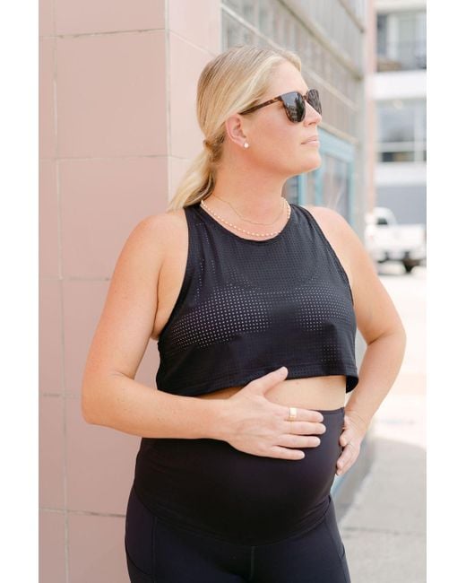 Duofit Maternity Activewear Black Bumpin' Crop