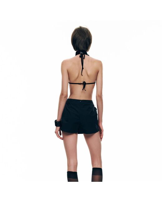 Serotoninn Black Velvet Draped Mini Skort