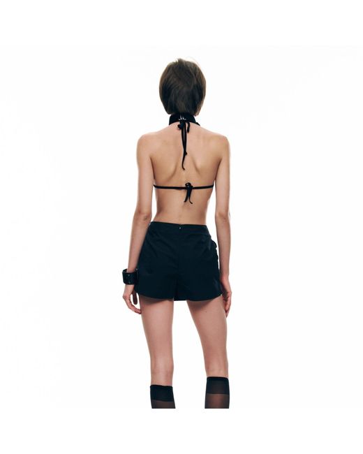 Serotoninn Black Velvet Draped Mini Skort