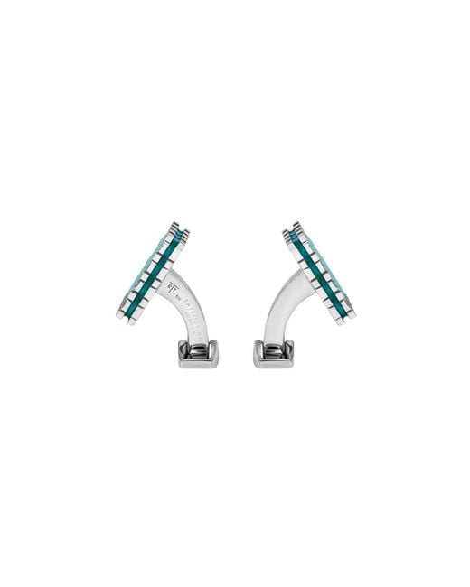 Tateossian Green Palladium Plated Regalia Victoria Cufflinks for men
