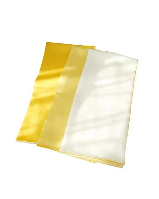 Soft Strokes Silk Yellow Pure Silk Scarf Daffodil Solid Colour Collection Large