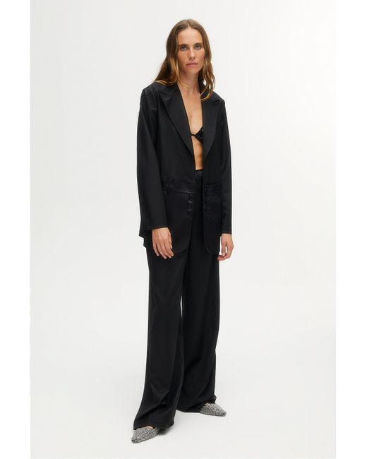 Nocturne Black High Waisted Pants With Pockets