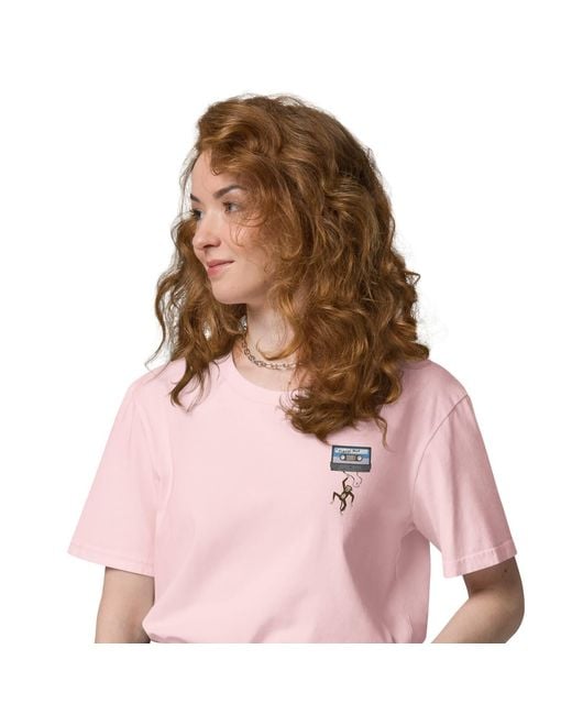 Anchor and Crew Pink Cotton Cassette Monkey Organic Cotton Embroidered T-Shirt