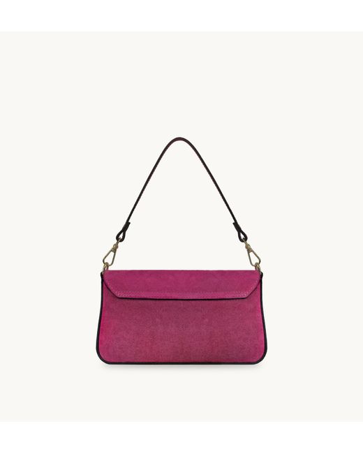 Apatchy London Purple The Munro Hot Suede Shoulder Bag