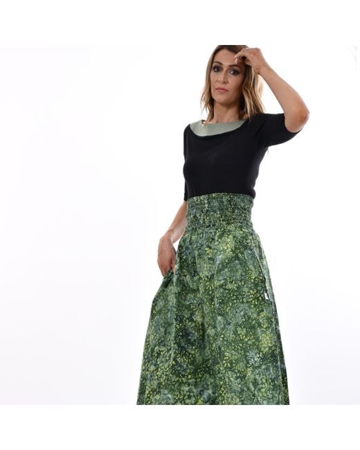 Frock Tales Green Orchid Midi Skirt