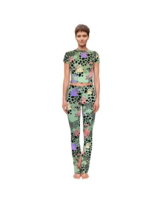 Pitaya Yoga Green Neutrals Ms Chee Flared Pants