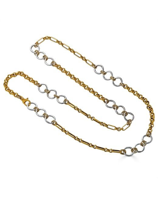 Loni Paul Jewelry Metallic Mixed Metal Long Circle Necklace
