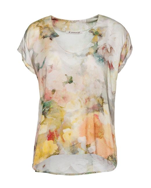 Conquista Multicolor Print Cap Sleeve Top