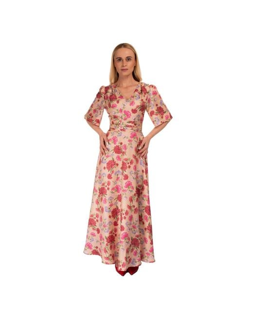 Sofia Tsereteli Red Classic Romance Silk Gown
