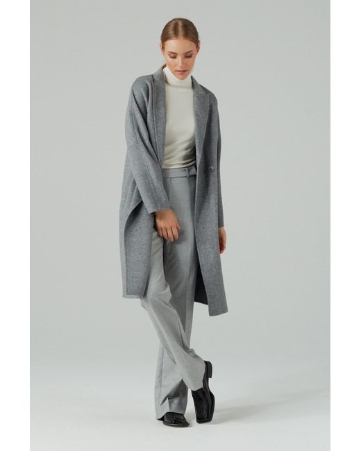 InAvati Gray Double-Faced Wool Coat