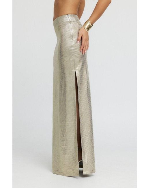 Why Mary Gray Astraea Metallic Maxi Skirt