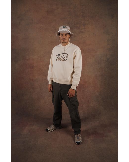 FELLA SWIM Natural Neutrals Gavan Oversized Camo Crewneck Sweater for men