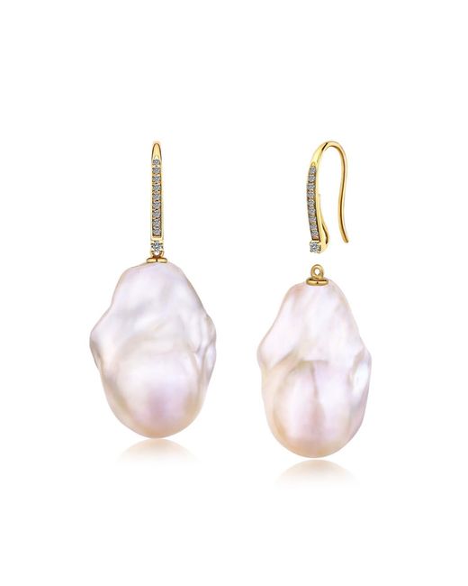 Kai Fine Jewelry Pink Solid Natural Diamond & Baroque Pearl Convertible Drop Earrings
