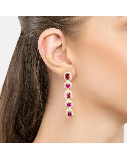 Latelita London White Whistledown Ruby Gemstone Earrings