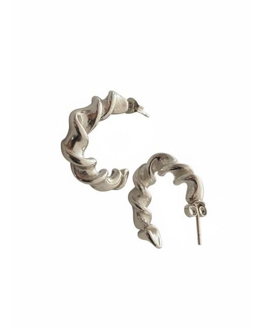 Mitsymay Jewellery White Twists & Tangles Half Hoops