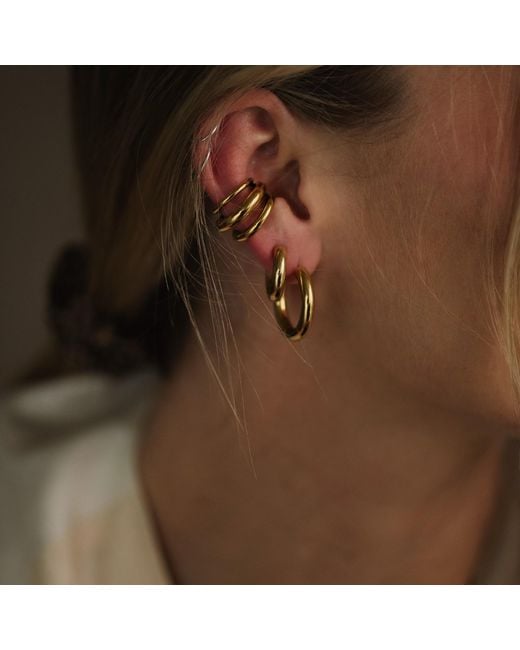 Divine Aria Metallic Bryn Huggie Classic Hoops, Lightweight & Tarnish Free