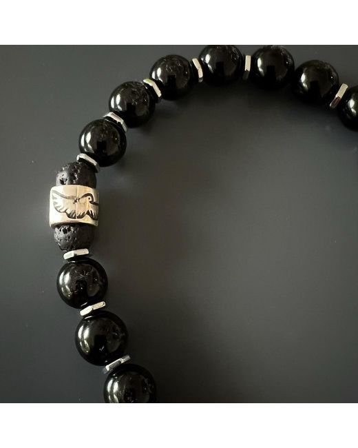 Ebru Jewelry Black Night Eagle Bracelet for men