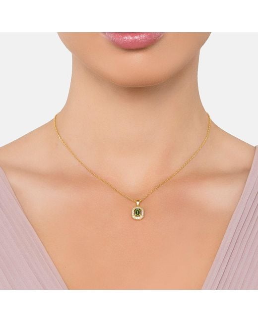 Latelita London Metallic Whistledown Gemstone Pendant Necklace Peridot