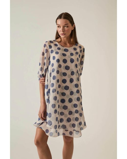 James Lakeland White Neutrals -Cream Polka Dot Dress