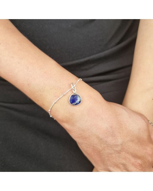 Harfi Blue Natural Sapphire September Birthstone Sterling Gemstone Bracelet