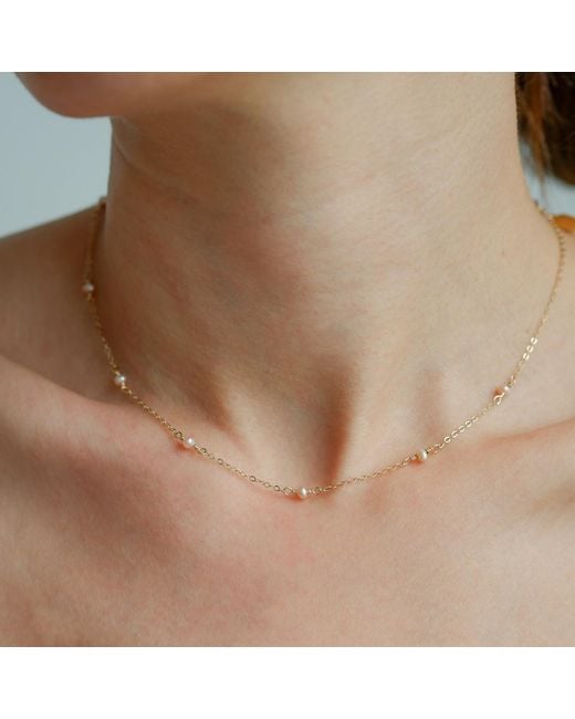 Inari Jewellery Metallic Tinsel Necklace Freshwater Pearls