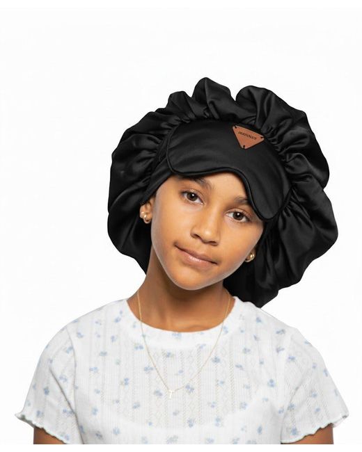 St Cayman Blue Ibonnet Kids Adjustable Satin Bonnet & Eye Mask With Gel Insert