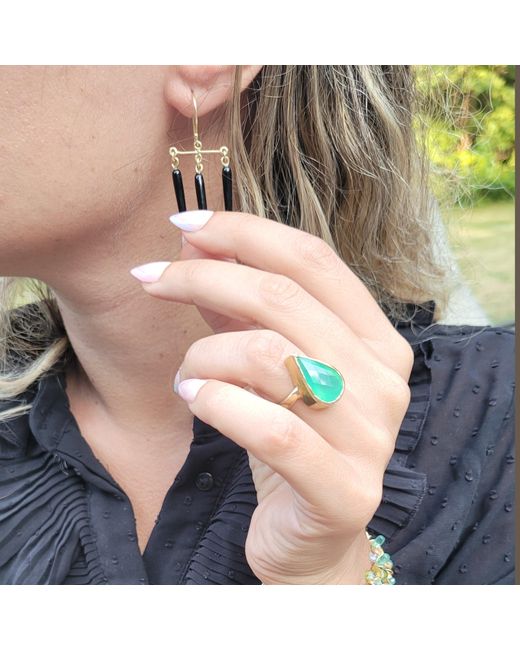 Lori Kaplan Design White Onyx Chandelier Earrings