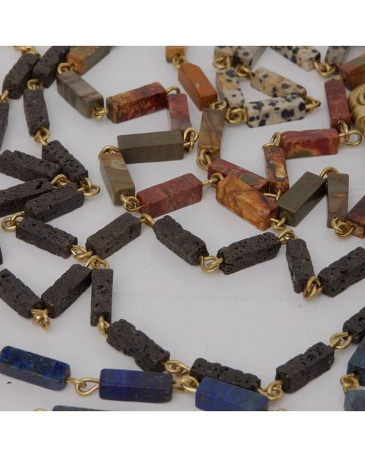 Zeworks Metallic Vast Lava Stone Necklace