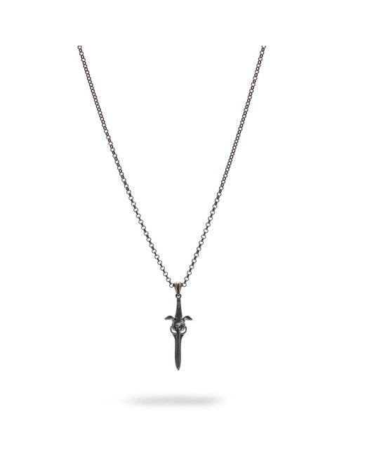 Ebru Jewelry Metallic Serpent Blade Sterling Necklace for men