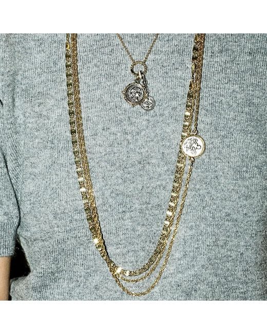 Alexie of Athens Metallic Yiayia Long Triple Chain Necklace