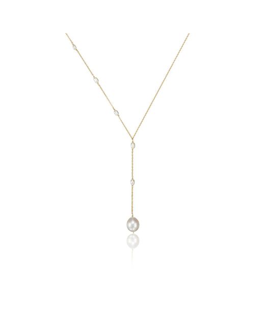 Lily & Roo Metallic Seed Pearl Lariat Necklace