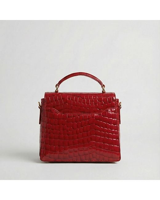 Sibylla Delphica Red Top Handle Leather Bag