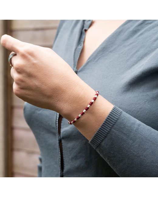 Harbour UK Bracelets Purple Viking Bracelet With Hammered Beads And Rope
