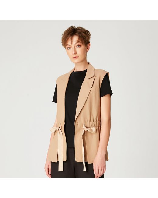 Smart and Joy Brown Waistcoat With Drawstring