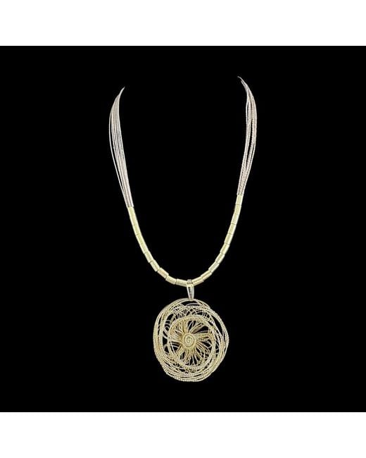 Nart Nature Making Art Metallic The Rose Hand Twisted Wire Necklace