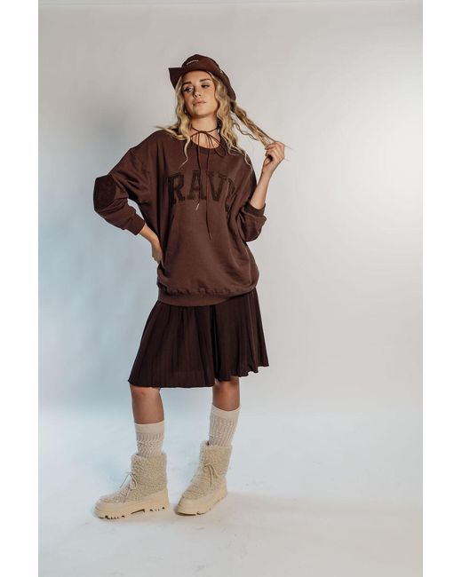Rave on Trend Brown Oversized Rave